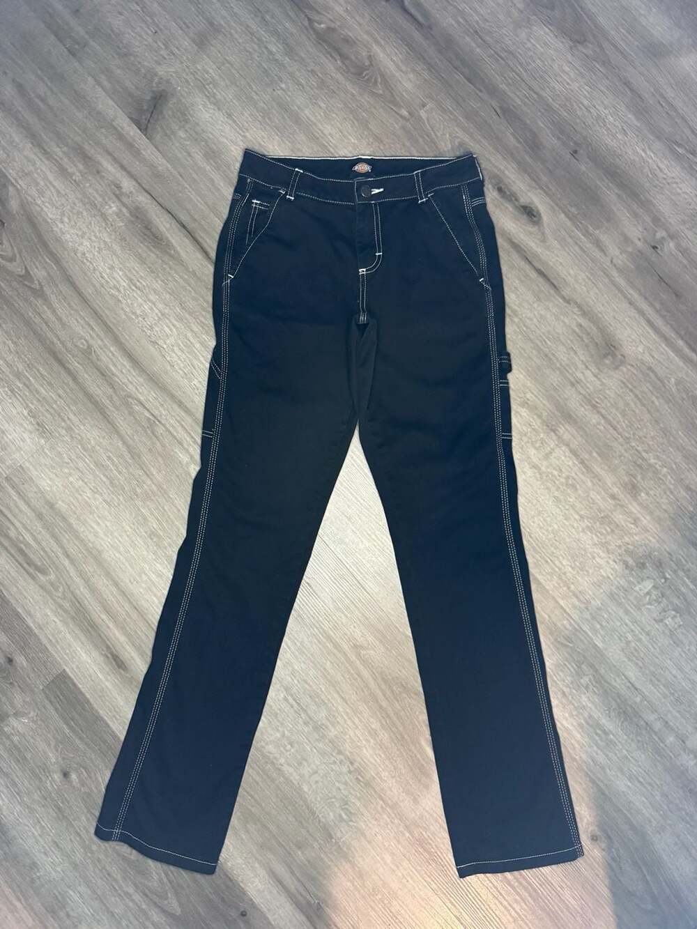 Dickies Carpenter Pants Size 24R Black Contrast Stitch